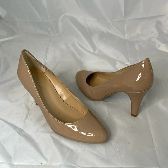 TAHARI Westerly Nude Tan Patent Leather Pumps Shoes Heels Neutral Size 6 - Picture 11 of 11